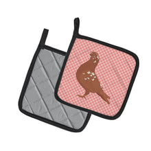 Load image into Gallery viewer, African Owl Pigeon Pink Check Pot Holders - Set of 2 - Heat-Resistant Kitchen Essentials BB7953PTHD