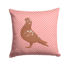 Load image into Gallery viewer, African Owl Pigeon Pink Check Throw Pillow - 14x14 Decorative Pillow – Art for Your Home &amp; Patio BB7953PW1414
