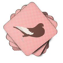 Load image into Gallery viewer, English Pouter Pigeon Pink Check Foam Coaster  BB7954FC