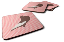 Load image into Gallery viewer, English Pouter Pigeon Pink Check Foam Coaster  BB7954FC