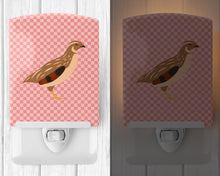 Load image into Gallery viewer, Golden Phoenix Quail Pink Check Ceramic Night Light BB7955CNL