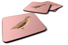 Load image into Gallery viewer, Golden Phoenix Quail Pink Check Foam Coaster  BB7955FC
