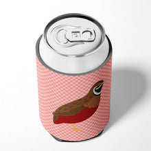Load image into Gallery viewer, Chinese Painted or King Quail Pink Check Can or Bottle Hugger BB7956CC