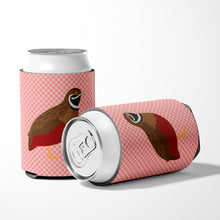 Load image into Gallery viewer, Chinese Painted or King Quail Pink Check Can or Bottle Hugger BB7956CC