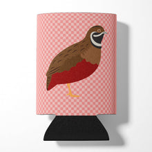 Load image into Gallery viewer, Chinese Painted or King Quail Pink Check Can or Bottle Hugger BB7956CC