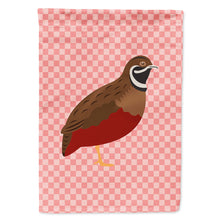 Load image into Gallery viewer, Chinese Painted or King Quail Pink Check Flag Canvas House Size BB7956CHF