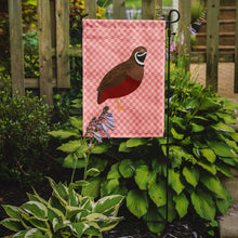 Load image into Gallery viewer, Chinese Painted or King Quail Pink Check Garden Flag - Outdoor Decorative Yard Flag