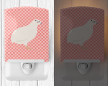 Load image into Gallery viewer, Texas Quail Pink Check Ceramic Night Light BB7957CNL
