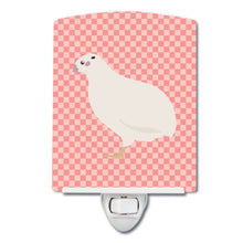 Load image into Gallery viewer, Texas Quail Pink Check Ceramic Night Light BB7957CNL