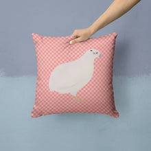 Load image into Gallery viewer, Texas Quail Pink Check Throw Pillow - 14x14 Decorative Pillow – Art for Your Home &amp; Patio BB7957PW1414