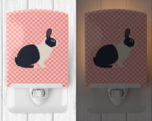Load image into Gallery viewer, Dutch Rabbit Pink Check Ceramic Night Light BB7958CNL