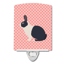 Load image into Gallery viewer, Dutch Rabbit Pink Check Ceramic Night Light BB7958CNL