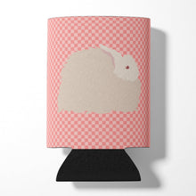 Load image into Gallery viewer, Fluffy Angora Rabbit Pink Check Can or Bottle Hugger BB7959CC