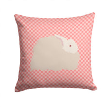 Load image into Gallery viewer, Fluffy Angora Rabbit Pink Check Throw Pillow - 14x14 Decorative Pillow – Art for Your Home &amp; Patio BB7959PW1414