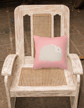 Load image into Gallery viewer, Fluffy Angora Rabbit Pink Check Fabric Decorative Pillow BB7959PW1818