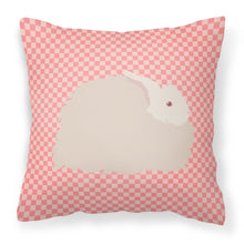 Load image into Gallery viewer, Fluffy Angora Rabbit Pink Check Fabric Decorative Pillow BB7959PW1818