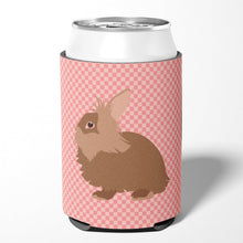 Load image into Gallery viewer, Lionhead Rabbit Pink Check Can or Bottle Hugger BB7960CC