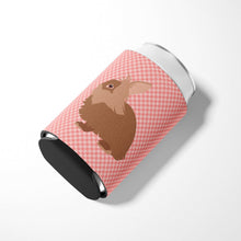 Load image into Gallery viewer, Lionhead Rabbit Pink Check Can or Bottle Hugger BB7960CC