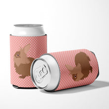 Load image into Gallery viewer, Lionhead Rabbit Pink Check Can or Bottle Hugger BB7960CC