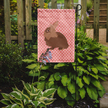 Load image into Gallery viewer, Lionhead Rabbit Pink Check Garden Flag - Outdoor Decorative Yard Flag