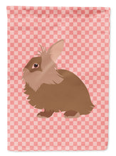 Load image into Gallery viewer, Lionhead Rabbit Pink Check Garden Flag - Outdoor Decorative Yard Flag