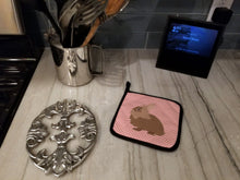 Load image into Gallery viewer, Lionhead Rabbit Pink Check Pot Holders - Set of 2 - Heat-Resistant Kitchen Essentials BB7960PTHD