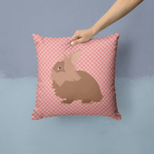 Load image into Gallery viewer, Lionhead Rabbit Pink Check Throw Pillow - 14x14 Decorative Pillow – Art for Your Home &amp; Patio BB7960PW1414