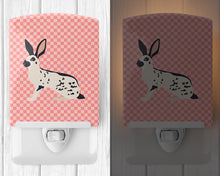 Load image into Gallery viewer, English Spot Rabbit Pink Check Ceramic Night Light BB7961CNL