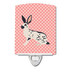 Load image into Gallery viewer, English Spot Rabbit Pink Check Ceramic Night Light BB7961CNL