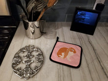 Load image into Gallery viewer, English Lop Rabbit Pink Check Pot Holders - Set of 2 - Heat-Resistant Kitchen Essentials BB7962PTHD