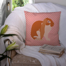 Load image into Gallery viewer, English Lop Rabbit Pink Check Throw Pillow - 14x14 Decorative Pillow – Art for Your Home &amp; Patio BB7962PW1414