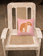 Load image into Gallery viewer, English Lop Rabbit Pink Check Fabric Decorative Pillow BB7962PW1818