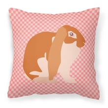 Load image into Gallery viewer, English Lop Rabbit Pink Check Fabric Decorative Pillow BB7962PW1818