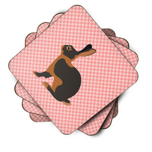 Load image into Gallery viewer, Tan Rabbit Pink Check Foam Coaster  BB7963FC