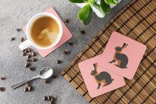 Load image into Gallery viewer, Tan Rabbit Pink Check Foam Coaster  BB7963FC