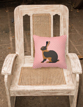 Load image into Gallery viewer, Tan Rabbit Pink Check Fabric Decorative Pillow BB7963PW1818