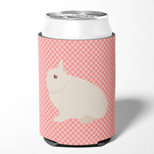 Load image into Gallery viewer, Hermelin Rabbit Pink Check Can or Bottle Hugger BB7964CC
