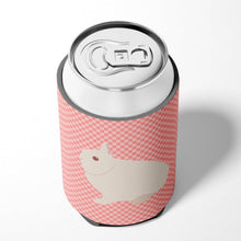 Load image into Gallery viewer, Hermelin Rabbit Pink Check Can or Bottle Hugger BB7964CC