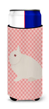 Load image into Gallery viewer, Hermelin Rabbit Pink Check   Hugger for slim cans