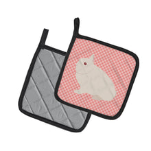 Load image into Gallery viewer, Hermelin Rabbit Pink Check Pot Holders - Set of 2 - Heat-Resistant Kitchen Essentials BB7964PTHD