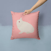Load image into Gallery viewer, Hermelin Rabbit Pink Check Throw Pillow - 14x14 Decorative Pillow – Art for Your Home &amp; Patio BB7964PW1414