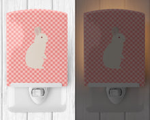Load image into Gallery viewer, New Zealand White Rabbit Pink Check Ceramic Night Light BB7965CNL
