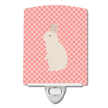 Load image into Gallery viewer, New Zealand White Rabbit Pink Check Ceramic Night Light BB7965CNL