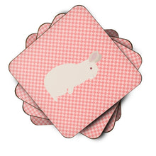 Load image into Gallery viewer, New Zealand White Rabbit Pink Check Foam Coaster  BB7965FC