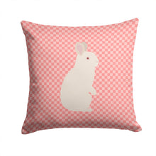Load image into Gallery viewer, New Zealand White Rabbit Pink Check Throw Pillow - 14x14 Decorative Pillow – Art for Your Home &amp; Patio BB7965PW1414