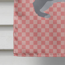 Load image into Gallery viewer, Giant Chinchilla Rabbit Pink Check Flag Canvas House Size BB7966CHF