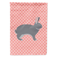 Load image into Gallery viewer, Giant Chinchilla Rabbit Pink Check Flag Canvas House Size BB7966CHF
