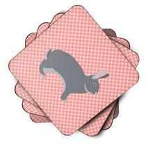 Load image into Gallery viewer, Giant Chinchilla Rabbit Pink Check Foam Coaster  BB7966FC