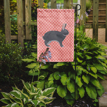 Load image into Gallery viewer, Giant Chinchilla Rabbit Pink Check Garden Flag - Outdoor Decorative Yard Flag