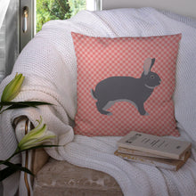 Load image into Gallery viewer, Giant Chinchilla Rabbit Pink Check Throw Pillow - 14x14 Decorative Pillow – Art for Your Home &amp; Patio BB7966PW1414